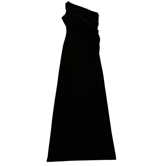 NWT Ralph Lauren One-Shoulder Black Gown Formal Crystal Brooch Size 8 RX10351 - Picture 10 of 14